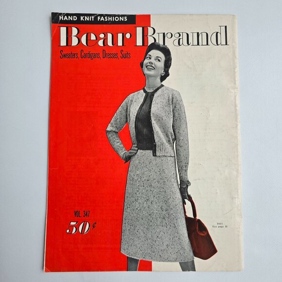 Hand Knit Fashions Bear Brand Sweaters Cardigans Dresses Suits Pattern Book Vol - Picture 3 of 16